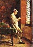 Ernest Meissonier The Reader in White oil painting reproduction